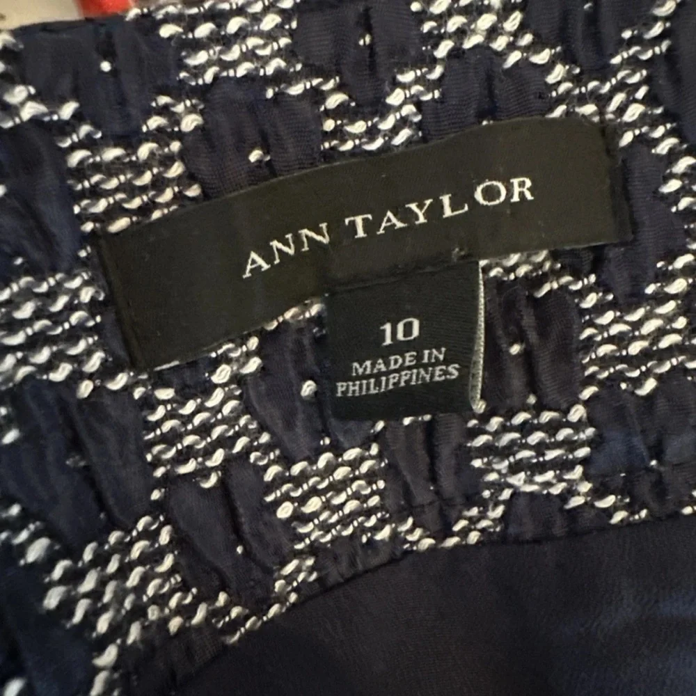 Y2K Ann Taylor Textured Woven Knee Length A Line Skirt Back Zipper 10